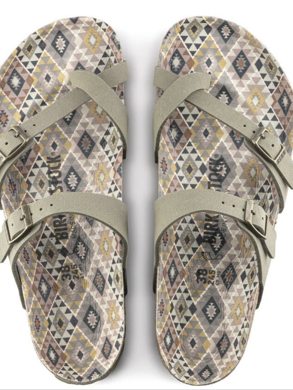 Birkenstock Mayari Vegan Leather Adjustable Straps Sandals in Olive Green, 7.5